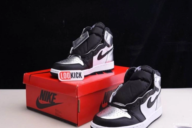SILVER AIR 1 HIGH CD0461-001 OG JORDAN TOE WMNS 0808